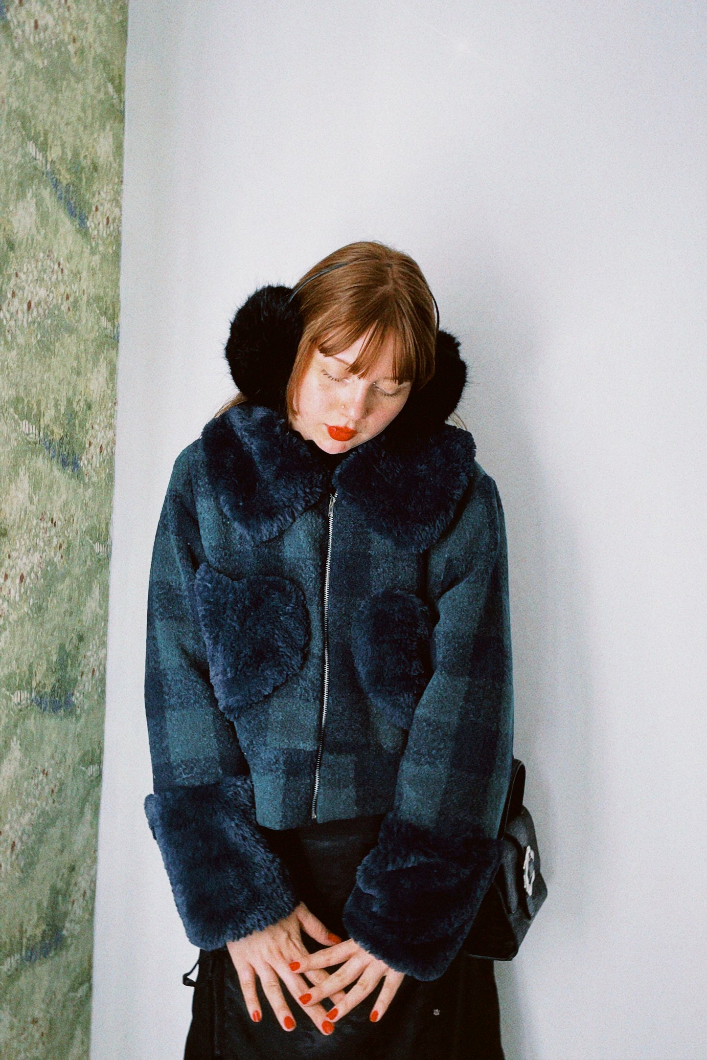 Fluffy Heart Jacket Verde (entrega inmediata)