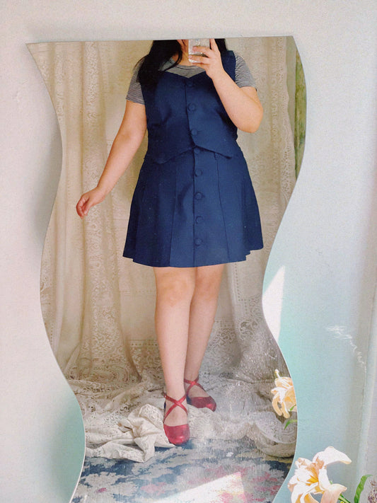 (STOCK XL) Falda Lilly lino- AZUL