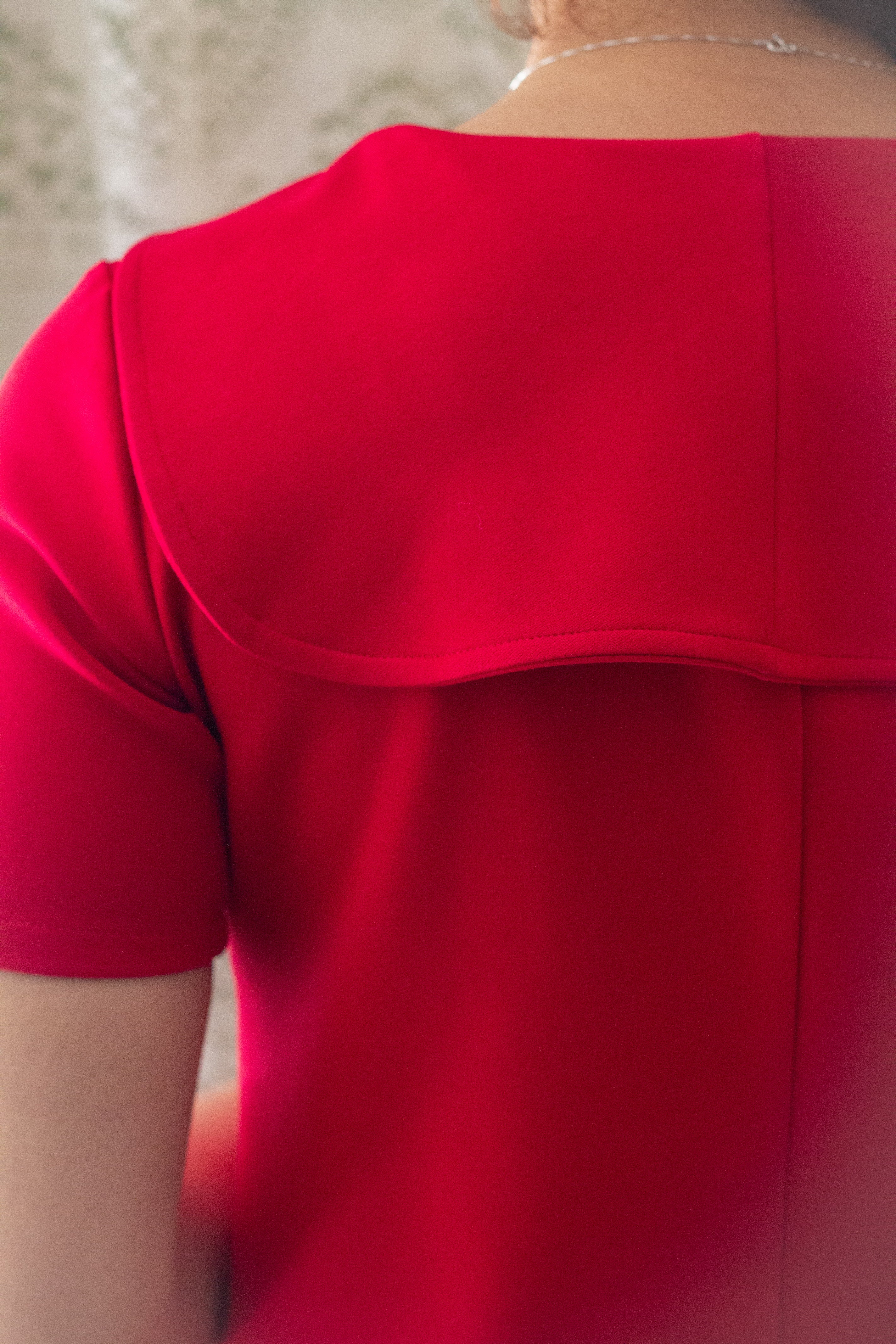 Mini Vestido Mod cuadrille y rojo