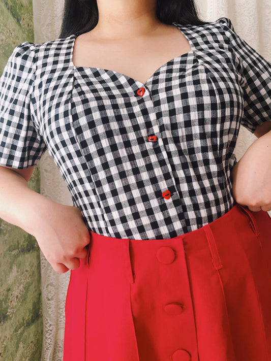 (STOCK S Y XL) Blusa Heart Gretta Gingham