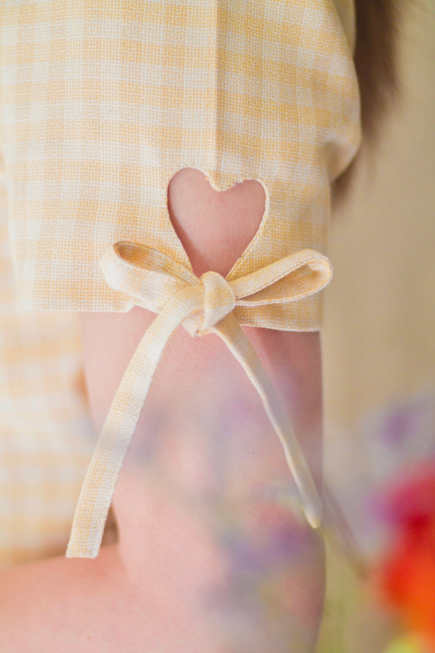 Mini Heart Dress Gingham Amarillo (PRE ORDER)