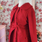Abrigo Gabardina Rojo 100% Lana