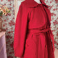 Abrigo Gabardina Rojo 100% Lana