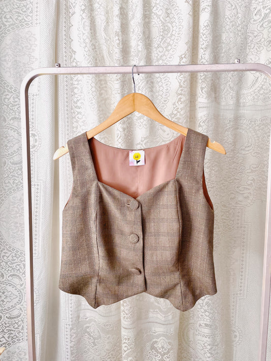 (STOCK M y L) Vest Heart Principe de Gales Cafe