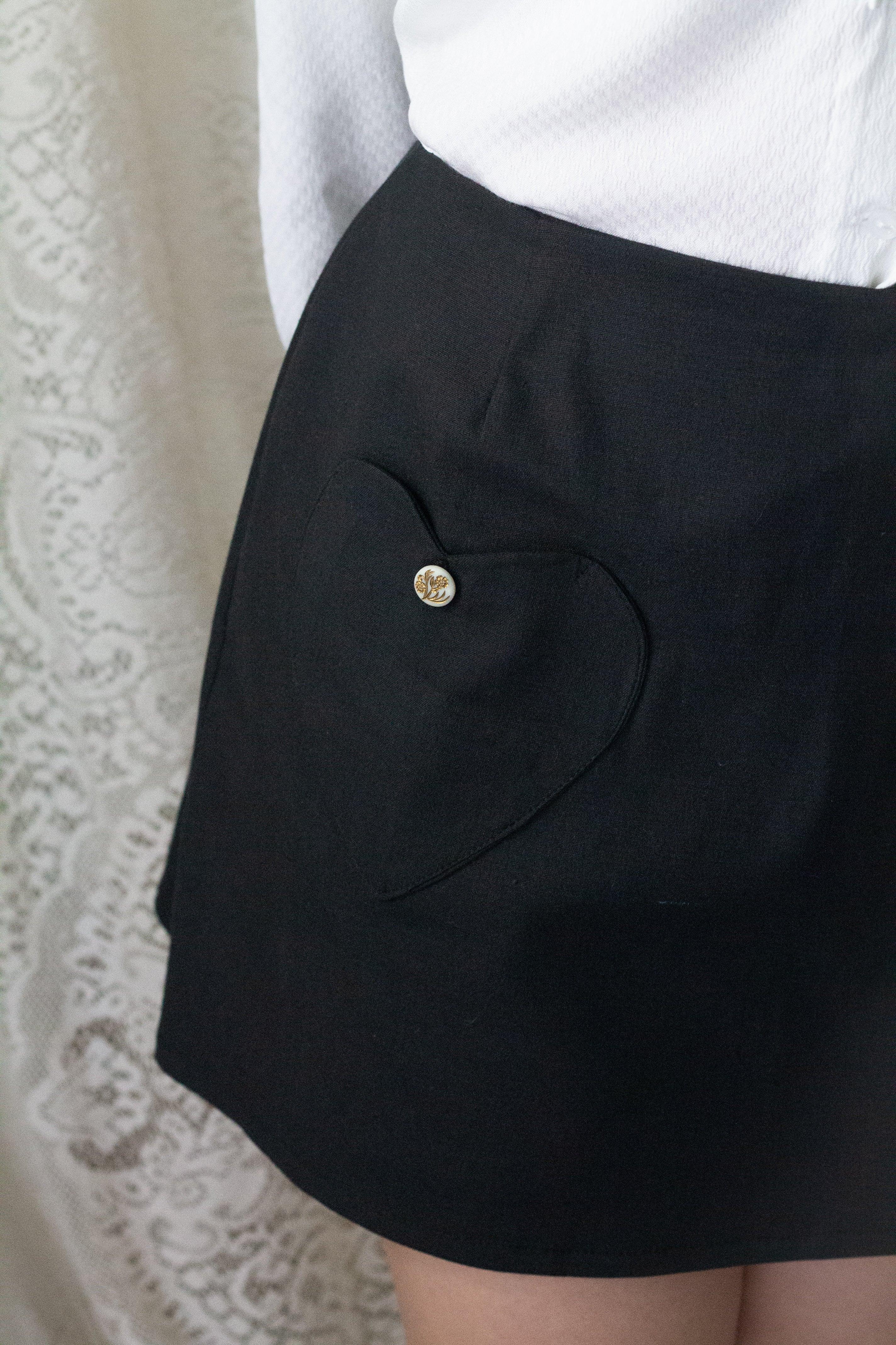 Falda Short algodón negro grafito