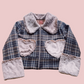 Fluffy Heart Tartan Lana