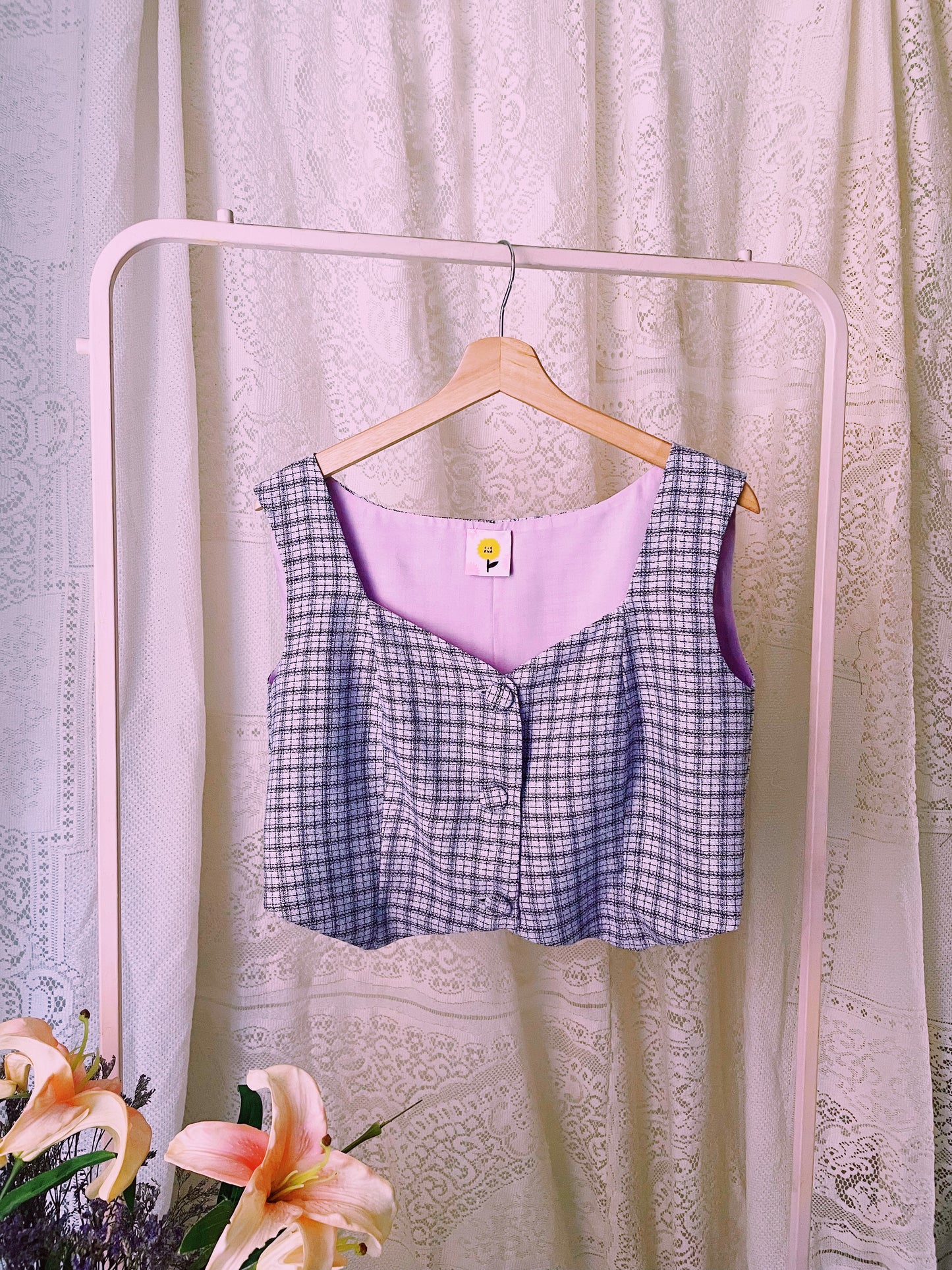 Vest Heart LILA Tartan (STOCK)